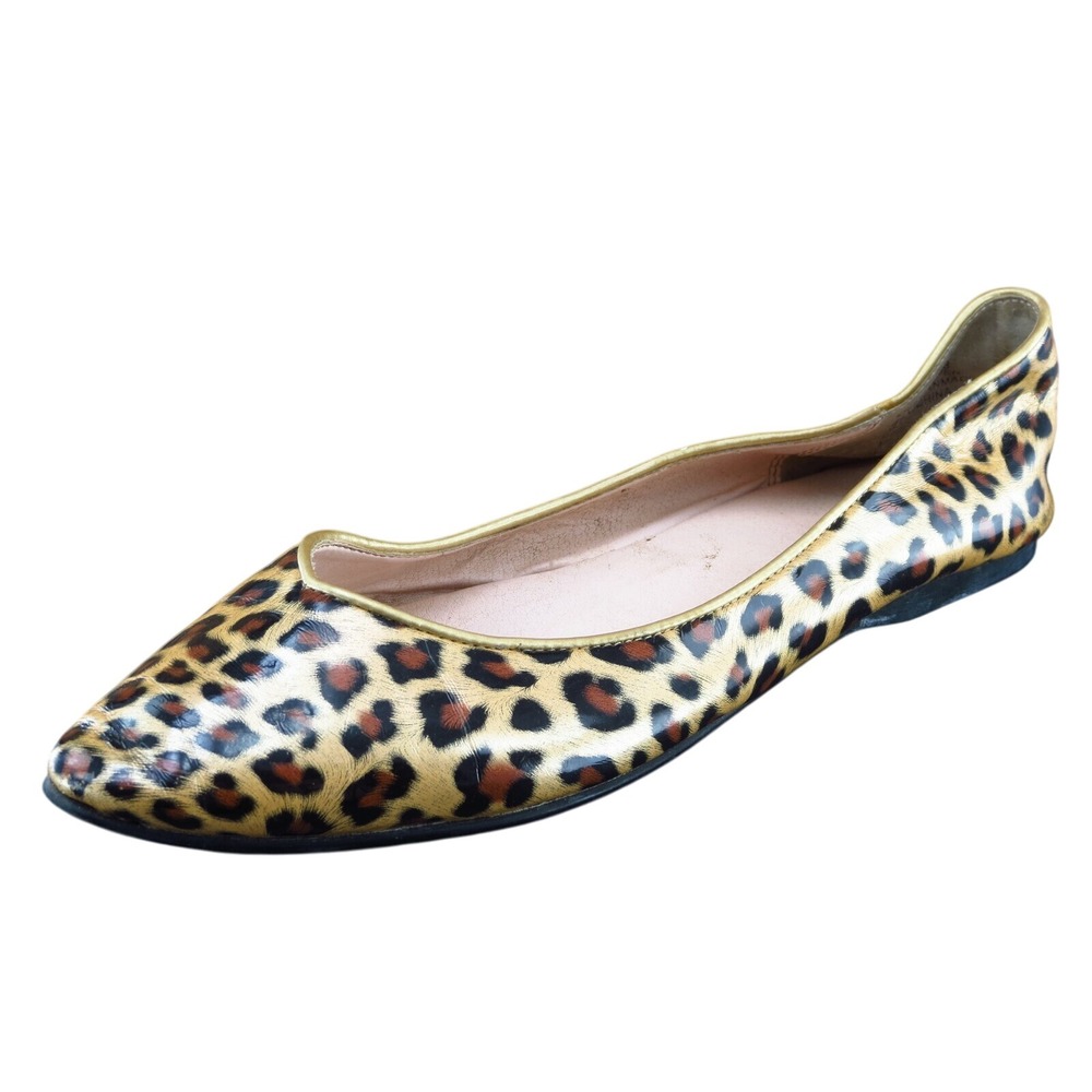 Ruby & Bloom Women's Flats Size 4.5 Brown Synthetic Almond Toe Leopard‎ Print